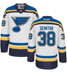 Women's Reebok St. Louis Blues #38 Pavol Demitra Authentic White Away NHL Jersey