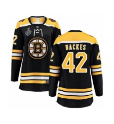 Women's Boston Bruins #42 David Backes Authentic Black Home Fanatics Branded Breakaway 2019 Stanley Cup Final Bound Hockey Jersey