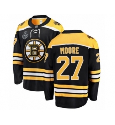 Youth Boston Bruins #27 John Moore Authentic Black Home Fanatics Branded Breakaway 2019 Stanley Cup Final Bound Hockey Jersey