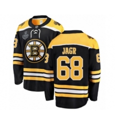 Men's Boston Bruins #68 Jaromir Jagr Authentic Black Home Fanatics Branded Breakaway 2019 Stanley Cup Final Bound Hockey Jersey