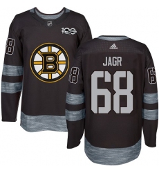 Men's Reebok Boston Bruins #68 Jaromir Jagr Premier Black 1917-2017 100th Anniversary NHL Jersey