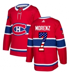 Youth Adidas Montreal Canadiens #7 Howie Morenz Authentic Red USA Flag Fashion NHL Jersey