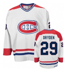 Men's CCM Montreal Canadiens #29 Ken Dryden Authentic White CH Throwback NHL Jersey