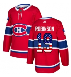 Youth Adidas Montreal Canadiens #19 Larry Robinson Authentic Red USA Flag Fashion NHL Jersey