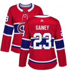 Women's Adidas Montreal Canadiens #23 Bob Gainey Authentic Red Home NHL Jersey