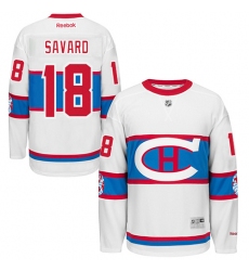 Men's Reebok Montreal Canadiens #18 Serge Savard Premier White 2016 Winter Classic NHL Jersey