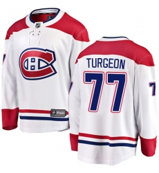 Youth Montreal Canadiens #77 Pierre Turgeon Authentic White Away Fanatics Branded Breakaway NHL Jersey