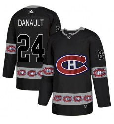 Men's Adidas Montreal Canadiens #24 Phillip Danault Authentic Black Team Logo Fashion NHL Jersey