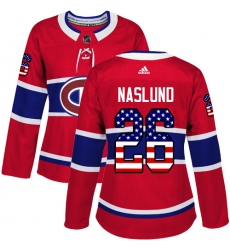 Women's Adidas Montreal Canadiens #26 Mats Naslund Authentic Red USA Flag Fashion NHL Jersey