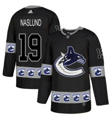 Men's Adidas Vancouver Canucks #19 Markus Naslund Authentic Black Team Logo Fashion NHL Jersey