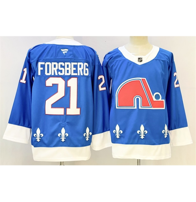 Men's Colorado Avalanche #21 Peter Forsberg Blue 2025 Stitched Hockey Jersey