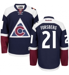 Youth Reebok Colorado Avalanche #21 Peter Forsberg Authentic Blue Third NHL Jersey