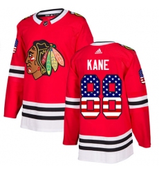 Youth Adidas Chicago Blackhawks #88 Patrick Kane Authentic Red USA Flag Fashion NHL Jersey