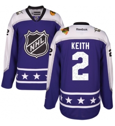 Men's Reebok Chicago Blackhawks #2 Duncan Keith Premier Purple Central Division 2017 All-Star NHL Jersey