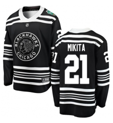 Men's Chicago Blackhawks #21 Stan Mikita Black 2019 Winter Classic Fanatics Branded Breakaway NHL Jersey