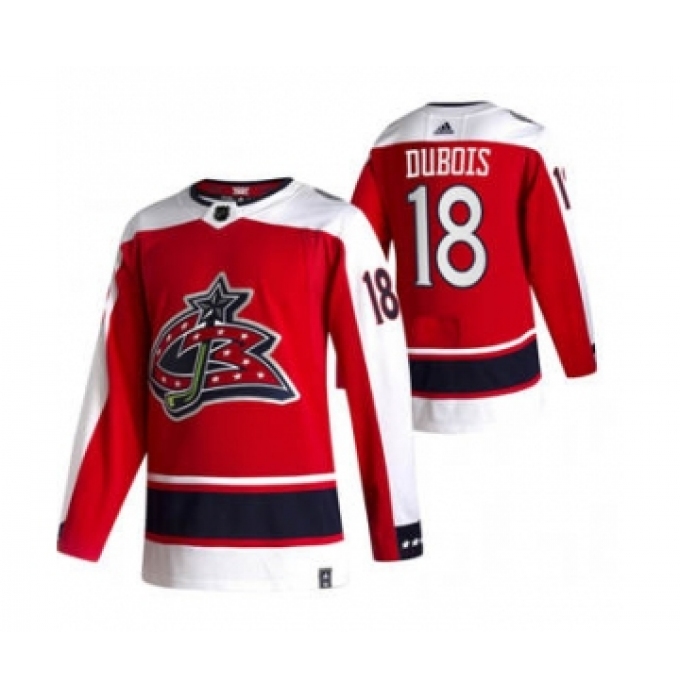 Men's Columbus Blue Jackets #18 Pierre-Luc Dubois Red 2020-21 Reverse Retro Alternate Hockey Jersey