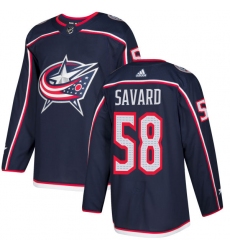 Youth Adidas Columbus Blue Jackets #58 David Savard Authentic Navy Blue Home NHL Jersey