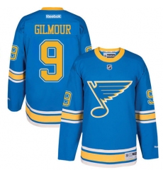 Men's Reebok St. Louis Blues #9 Doug Gilmour Premier Blue 2017 Winter Classic NHL Jersey
