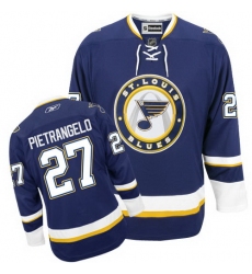 Youth Reebok St. Louis Blues #27 Alex Pietrangelo Premier Navy Blue Third NHL Jersey