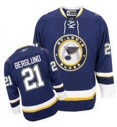 Men's Reebok St. Louis Blues #21 Patrik Berglund Authentic Navy Blue Third NHL Jersey