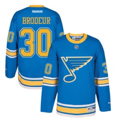 Men's Reebok St. Louis Blues #30 Martin Brodeur Premier Blue 2017 Winter Classic NHL Jersey
