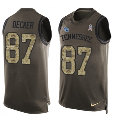 Men's Nike Tennessee Titans #87 Eric Decker Limited Green Salute to Service Tank Top NFL Jersey