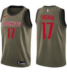 Youth Nike Houston Rockets #17 PJ Tucker Swingman Green Salute to Service NBA Jersey