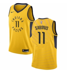 Women's Nike Indiana Pacers #11 Domantas Sabonis Authentic Gold NBA Jersey Statement Edition