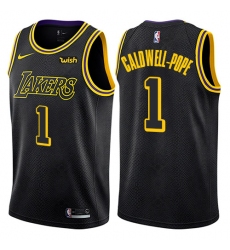 Youth Nike Los Angeles Lakers #1 Kentavious Caldwell-Pope Swingman Black NBA Jersey - City Edition