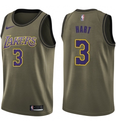 Youth Nike Los Angeles Lakers #3 Josh Hart Swingman Green Salute to Service NBA Jersey