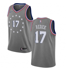 Men's Nike Philadelphia 76ers #17 JJ Redick Swingman Gray NBA Jersey - City Edition