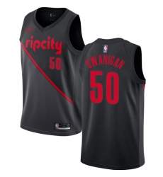 Men's Nike Portland Trail Blazers #50 Caleb Swanigan Swingman Black NBA Jersey - 2018 19 City Edition