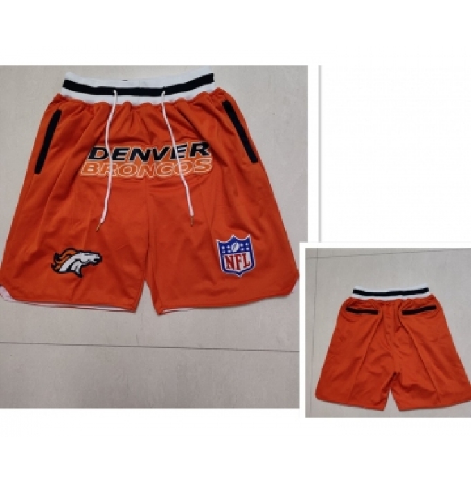 Men's Denver Broncos Orange Just Don Shorts