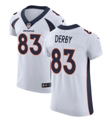 Men's Nike Denver Broncos #83 A.J. Derby White Vapor Untouchable Elite Player NFL Jersey
