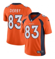 Youth Nike Denver Broncos #83 A.J. Derby Orange Team Color Vapor Untouchable Elite Player NFL Jersey