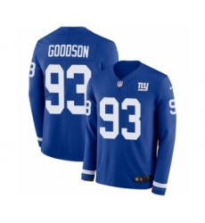 Youth Nike New York Giants #93 B.J. Goodson Limited Royal Blue Therma Long Sleeve NFL Jersey
