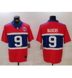 Men's New York Giants #9 Malik Nabers Limited Red Alternate FUSE Team Vapor Jersey