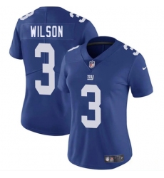 Women's New York Giants #3 Russell Wilson Blue 2025 Vapor Untouchable Limited Stitched Jersey(Run Small)