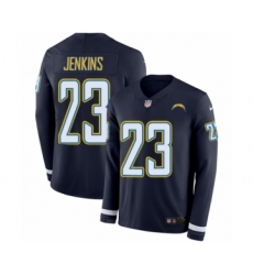 Youth Nike Los Angeles Chargers #23 Rayshawn Jenkins Limited Navy Blue Therma Long Sleeve NFL Jersey