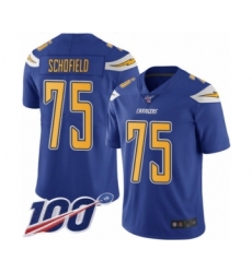 Men's Los Angeles Chargers #75 Michael Schofield Limited Electric Blue Rush Vapor Untouchable 100th Season Football Jersey