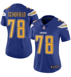 Women's Nike Los Angeles Chargers #78 Michael Schofield Limited Electric Blue Rush Vapor Untouchable NFL Jersey