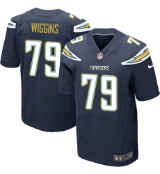 Men's Nike Los Angeles Chargers #79 Kenny Wiggins Elite Navy Blue Team Color NFL Jersey