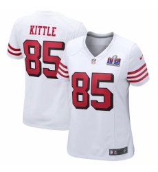 Women's San Francisco 49ers #85 George Kittle New White 2023 F U S E Vapor Untouchable Limited Stitched Football 2024 Super Bowl LVIII Jersey