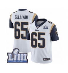 Men's Nike Los Angeles Rams #65 John Sullivan White Vapor Untouchable Limited Player Super Bowl LIII Bound NFL Jersey