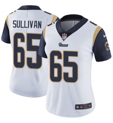 Women's Nike Los Angeles Rams #65 John Sullivan White Vapor Untouchable Limited Player NFL Jersey