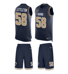 Men's Nike Los Angeles Rams #58 Cory Littleton Limited Navy Blue Tank Top Suit NFL Jersey