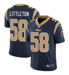 Men's Nike Los Angeles Rams #58 Cory Littleton Navy Blue Team Color Vapor Untouchable Limited Player NFL Jersey
