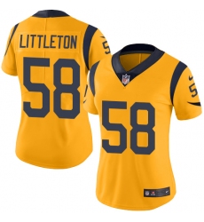 Women's Nike Los Angeles Rams #58 Cory Littleton Limited Gold Rush Vapor Untouchable NFL Jersey