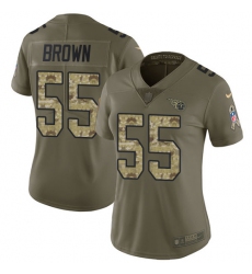 Women's Nike Tennessee Titans #55 Jayon Brown Limited Olive/Camo 2017 Salute to Service NFL Jersey