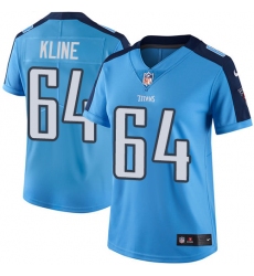 Women's Nike Tennessee Titans #64 Josh Kline Light Blue Team Color Vapor Untouchable Elite Player NFL Jersey